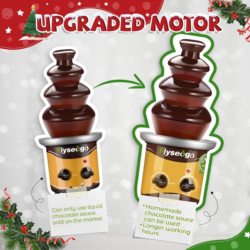 Flyseago 4 Tiers Chocolate Fountain Machine Upgraded Professional Fondue Fountain Easy Cleaning Hot Nacho Cheese Fountain for Party, Gathering, Wedding, Rental - Image 2